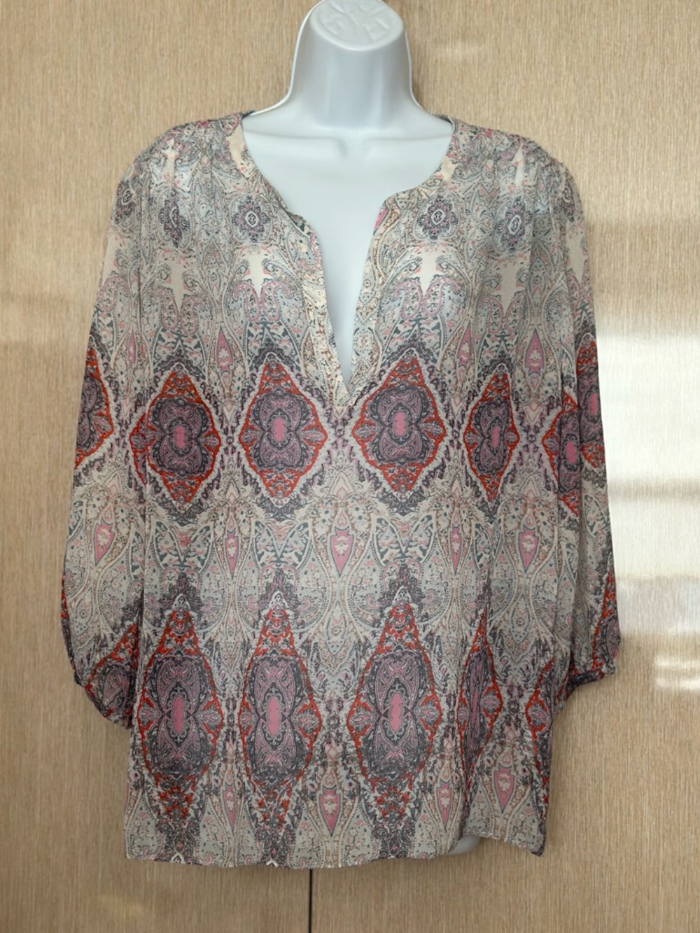 Club Monaco Printed Blouse Boho Paisley Top